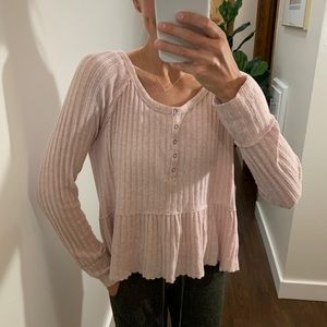 Target Cozy Thermal Babydoll Button Long Sleeve XS